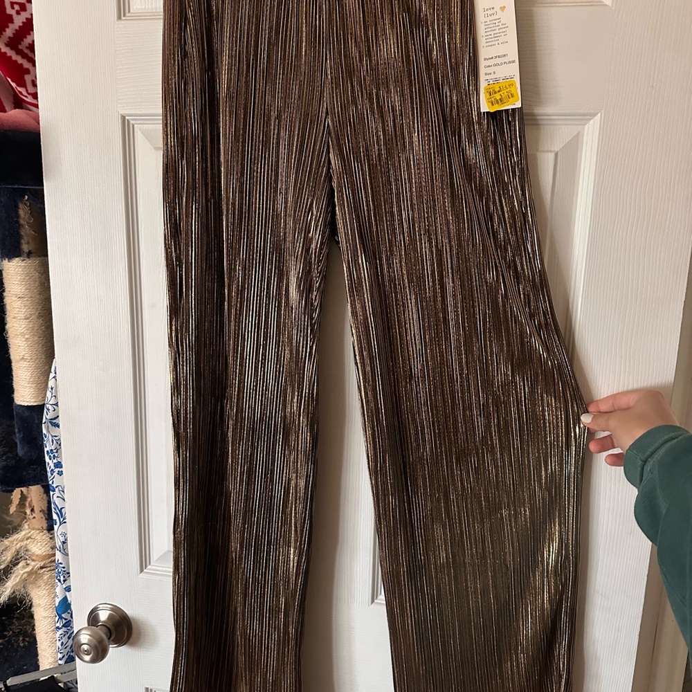 Cooper & Ella Metallic Brown Pants